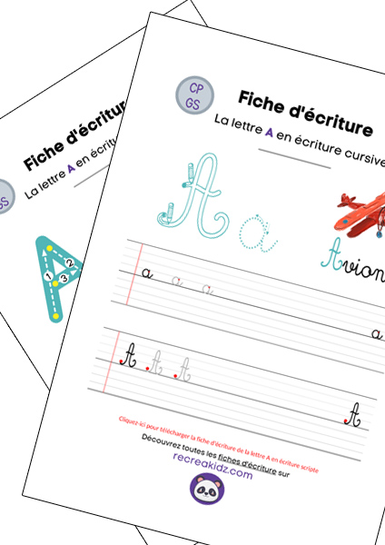 Fiche écriture lettre A à imprimer pdf