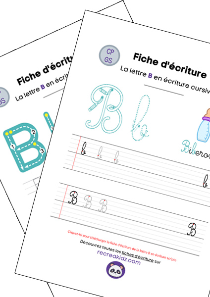 Fiche écriture lettre b à imprimer pdf