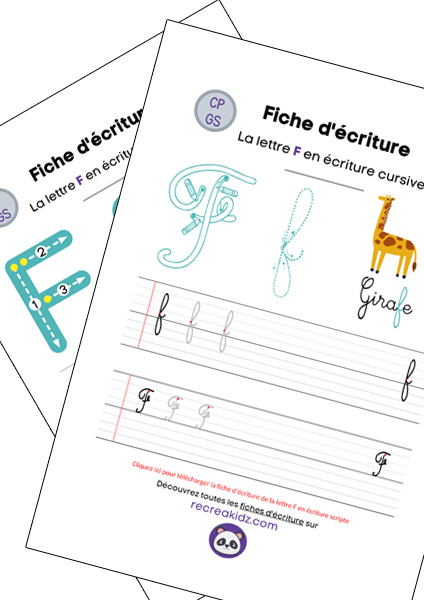 Fiche écriture lettre F à imprimer pdf