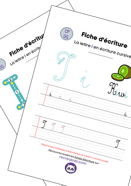 Fiche écriture lettre I à imprimer pdf