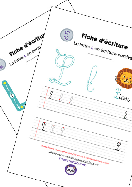 Fiche écriture lettre L à imprimer pdf