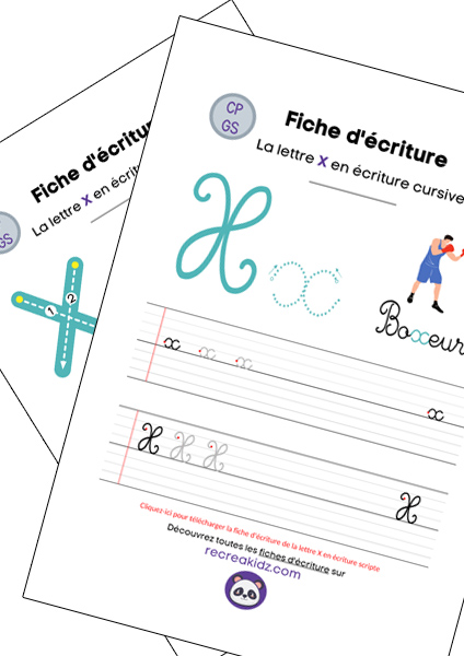 Fiche écriture lettre X à imprimer pdf