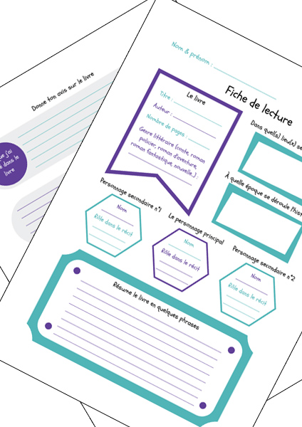 Modèle fiche de lecture CM1 - CM2 PDF