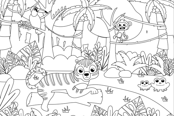 Coloriage animaux de la jungle à imprimer