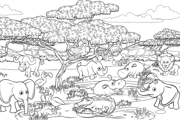 Coloriage animaux de la savane à imprimer