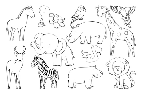 Coloriage animaux du zoo à imprimer