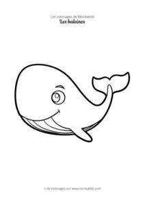 Coloriage de baleine facile