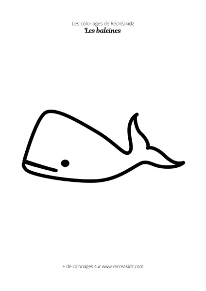 Coloriage de baleine simple