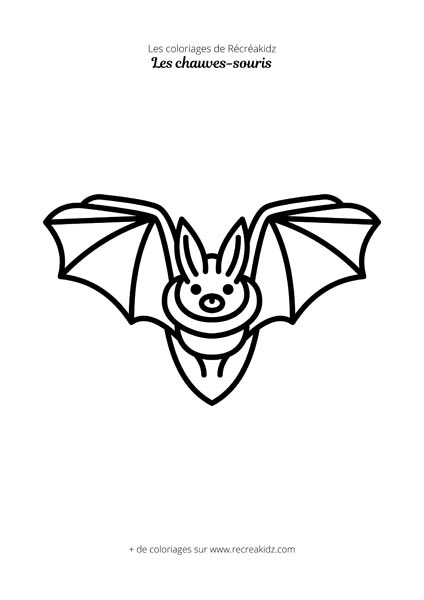 Coloriage de chauve-souris facile