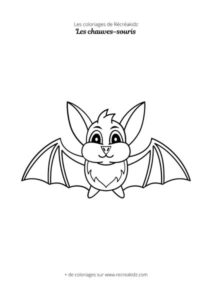 Coloriage de chauve-souris mignonne