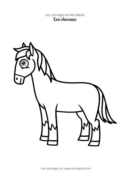 Coloriage de cheval mignon