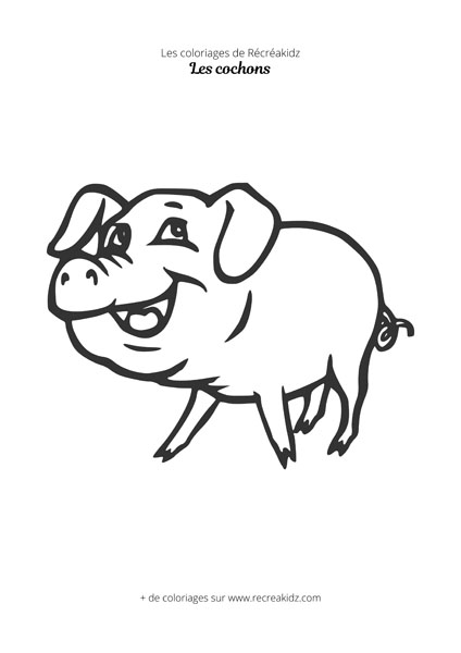 Coloriage de cochon pour enfant