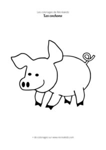 Coloriage de cochon rigolo