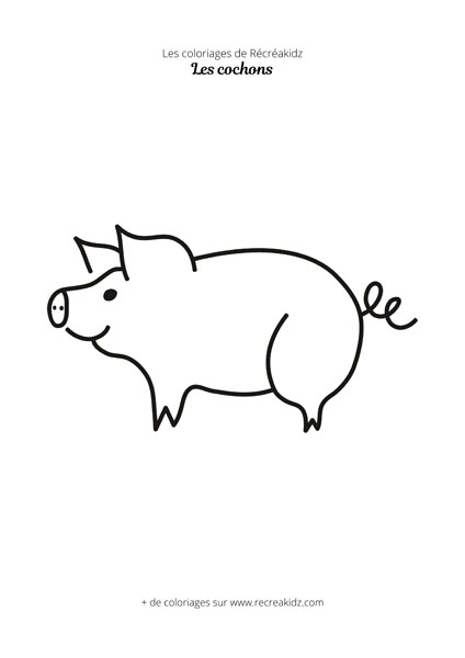Coloriage de cochon simple