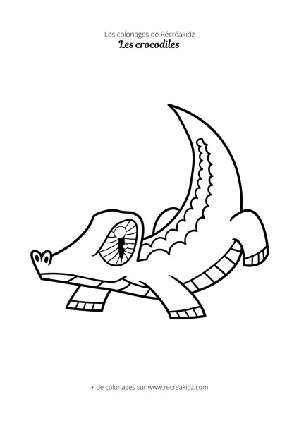 Coloriage crocodile mignon