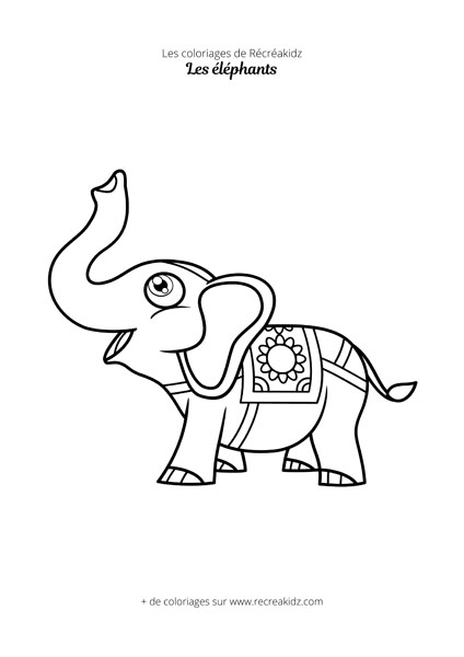 Coloriage d'éléphant mignon