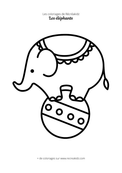 Coloriage éléphant rigolo