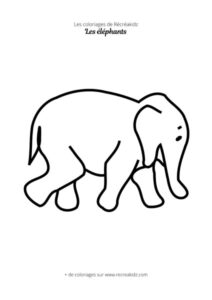 Coloriage éléphant simple
