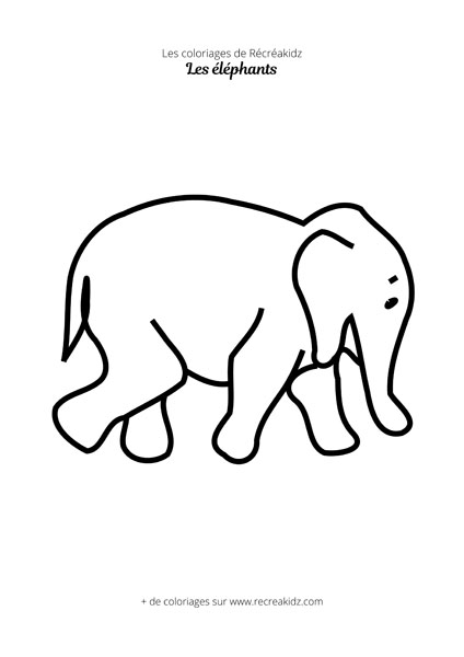 Coloriage éléphant simple