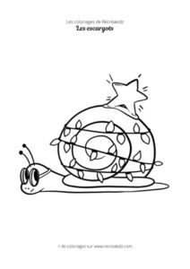 Coloriage escargot de Noël