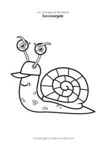 Coloriage escargot rigolo