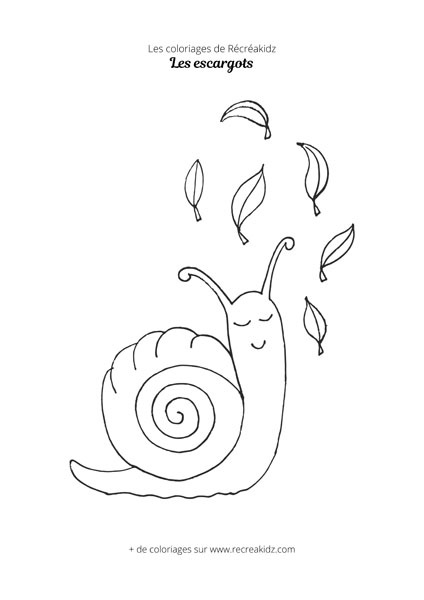 Coloriage d'escargot simple à réaliser