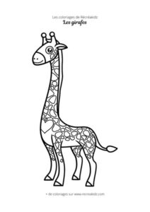 Coloriage de girafe facile