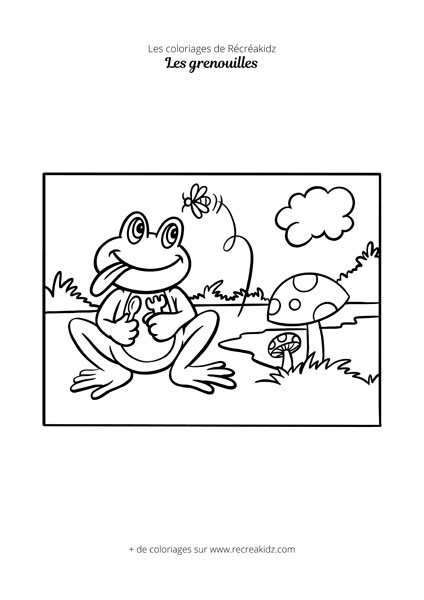 Coloriage de grenouille rigolote