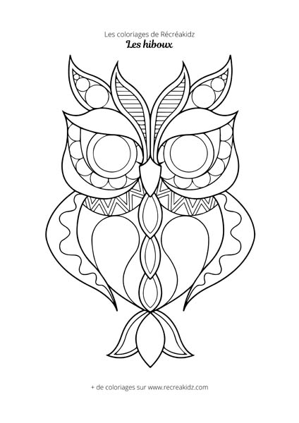 Coloriage hibou difficile