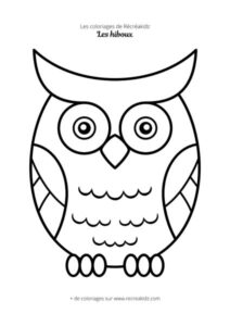 Coloriage hibou facile