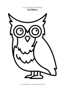 Coloriage de hibou simple à faire