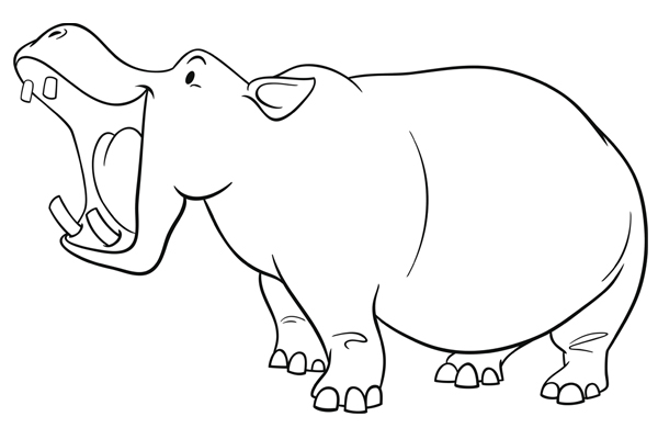 Coloriage hippopotame à imprimer