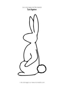 Coloriage de lapin debout