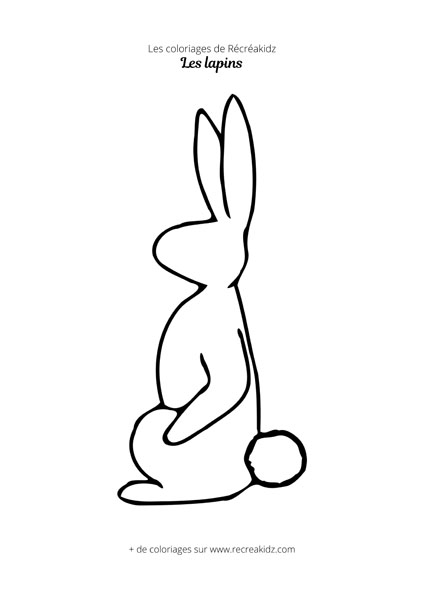 Coloriage de lapin debout