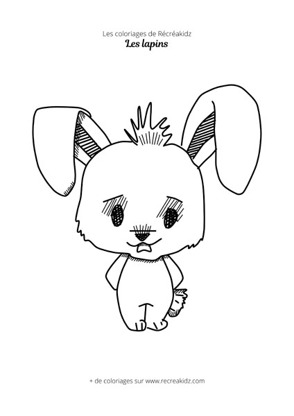 Coloriage de lapin manga