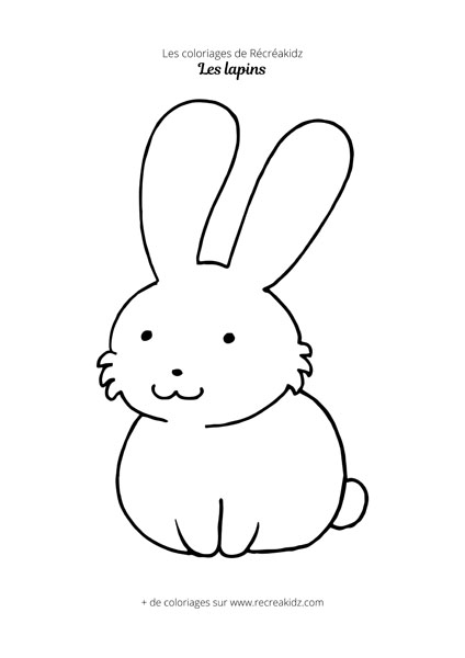 Coloriage de lapin mignon