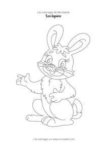 Coloriage lapin rigolo