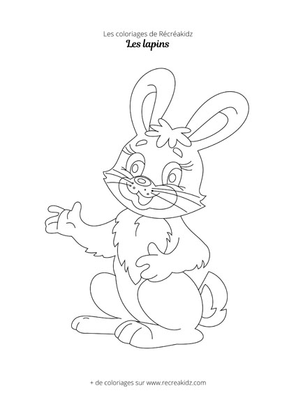 Coloriage lapin rigolo