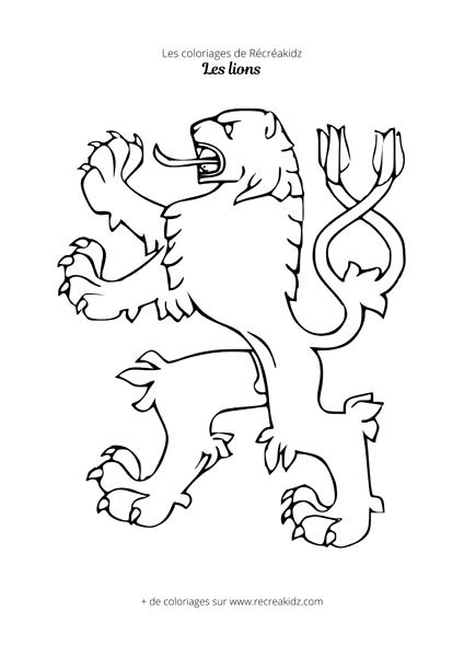 Coloriage lion emblème