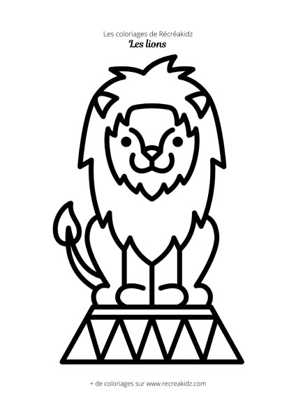 Coloriage lion maternelle