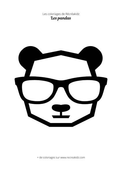 Coloriage de panda avec des lunettes
