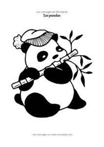 Coloriage de panda rigolo