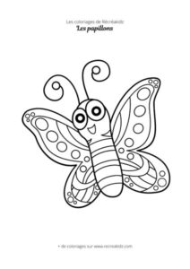 Coloriage papillon mignon