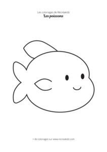 Coloriage de poisson mignon