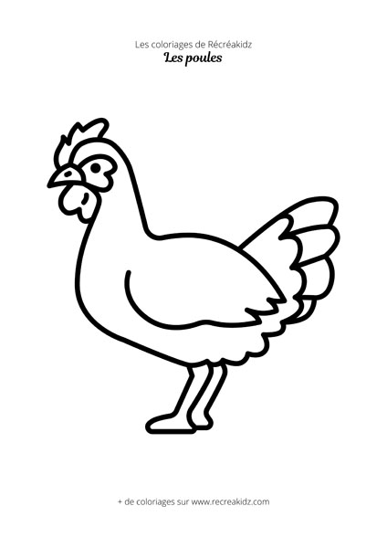 Coloriage de poule facile