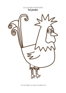 Coloriage de poule rigolote