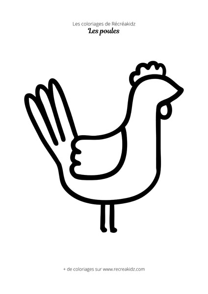 Coloriage de poule simple