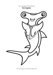 Coloriage de requin marteau