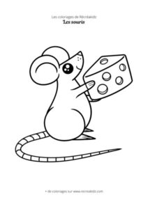 Coloriage de souris rigolote