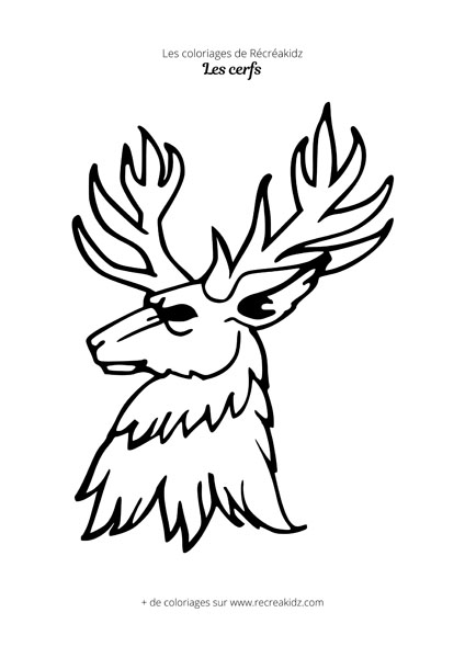 Coloriage de tête de cerf